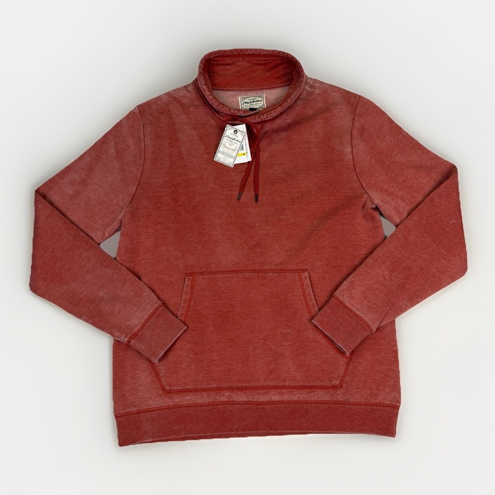 Flag & Anthem Mens Sweatshirt Medium M Red Pullover Funnel Neck Kangaroo NWT